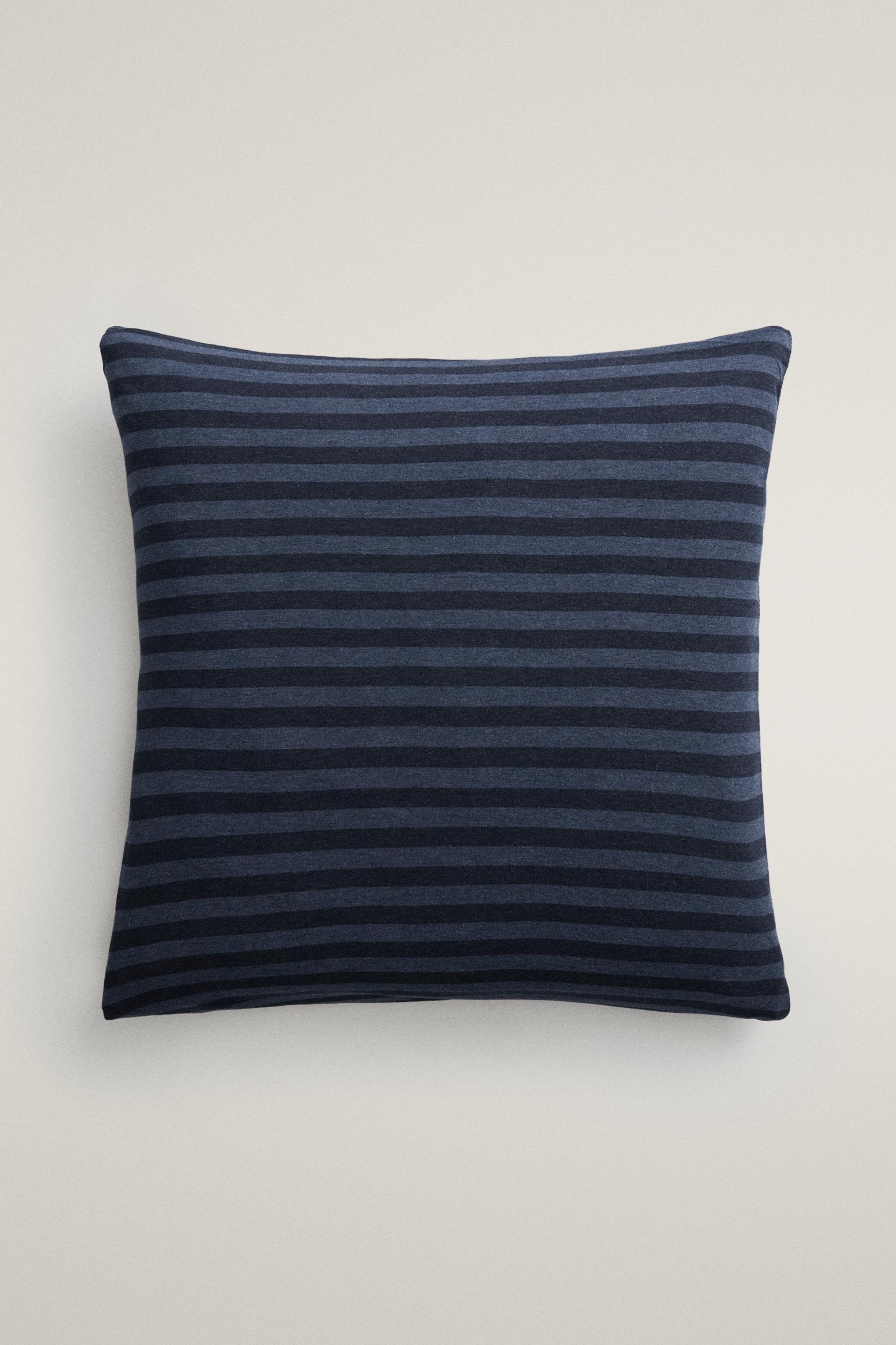 TAIE D’OREILLER JERSEY DE COTON RAYURES